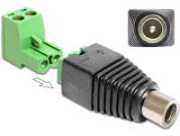 DeLOCK 65423 tussenstuk voor kabels DC 2.1 x 5.5 mm 2p Zwart, Groen