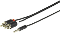 eSTUFF 5.0m 3.5mm - 2x RCA audio kabel 5 m 2 x RCA Zwart