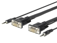 Vivolink PROVGAMCS1.8 câble vidéo et adaptateur 1,8 m VGA (D-Sub) + 3,5 mm Noir