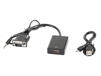Lanberg AD-0021-BK câble vidéo et adaptateur 0,2 m HDMI Type A (Standard) VGA (D-Sub) Noir