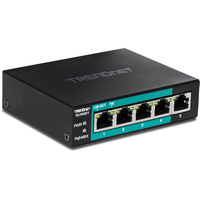 Trendnet TE-FP051 netwerk-switch Unmanaged Fast Ethernet (10/100) Power over Ethernet (PoE) Zwart
