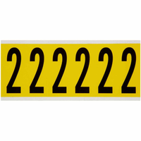 Brady 3450-2 etiket Rechthoek Verwijderbaar Zwart, Geel 6 stuk(s)