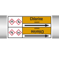 Brady CHLORINE 127X33RL-T2-LL-P15 selbstklebendes Etikett Rechteck Permanent Ocker, Schwarz