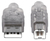 Manhattan 340458 kabel USB 3 m USB 2.0 USB A USB B Srebrny
