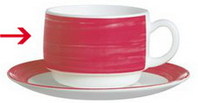 Kaffeeobertasse 0,19 l aus Opalglas Form Brush - Red / Rot Hervorragend