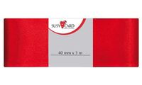 SUSY CARD Ruban cadeau "Doppelsatin", 40 mm x 3 m, rouge (11316866)
