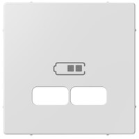 Système M - Enjoliveur pour prise double USB 2.1A - Blanc brillant antibactérien (MTN4367-0325)