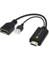 Techly Adapter HDMI M auf DisplayPort F+ USB-A M 4Kx2K 30Hz Audio/Multimedia Digital/Daten Digital/Display/Video Strom/Netzteil Video/Analog 0,25 m CE