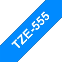 BROTHER szalag TZe-555, Kék alapon Fehér, Laminált, 24mm 0.94", 8 méter