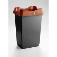 Customisable Plastic Waste Bin - 50 Litres - Brown - Dark Grey