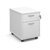 Mobile 2 drawer pedestal with silver handles 600mm deep - white
