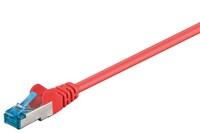 CAT 6A Patchkabel, S/FTP (PiMF), rot, 15 m - Kupferleiter (CU), LSZH