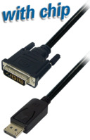 DisplayPort Kabel DisplayPort Stecker 20 pol. auf DVI 24+1 Stecker, 2,0 m