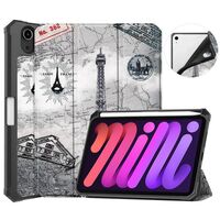 Cover for iPad Mini 6 2021 for iPad Mini 6 (2021) Tri-fold Caster TPU Cover Built-in S Pen Holder with Auto Wake Function - FGTT Tablet-Hüllen