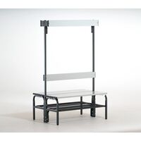 Changing room bench with aluminium slats