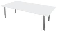 Schreibtisch, BxTxH 2000x1000x680-820 mm, 4-Fuß-Gestell alusilber, Schwebeplatte