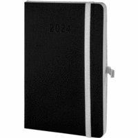 Buchkalender Chronobook Softcover Black Edition Mini 1 Woche/2 Seiten 2024 schwarz