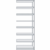 Büroregal Progress 500 Anbauregal BxTxH 96x40x260cm 8 Böden lichtgrau