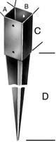 Einschlagbodenhülse tzn 91x750 Stärke 2,0mm