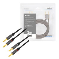 Logilink Audio kábel, 2x2 Banán csatlakozó, fém, 3 m