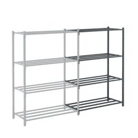 Heavy duty tubular shelving, 2500mm high add on bay, with chipboard shelf covers