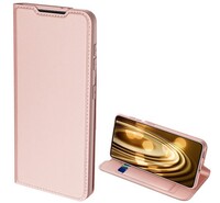 DUX DUCIS SKIN PRO tok álló, bőr hatású (FLIP, oldalra nyíló, bankkártya tartó, asztali tartó funkció) ROZÉARANY [Samsung Galaxy S21 Plus ...