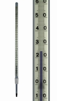 NS-Thermometer -10...+250:1°C NS 14,5/23 Oberteil 300 mm Einbaulg.100 mm Füllung blau eichfähig