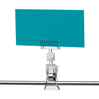 Price Display Clamp / Price Sign Holder "Sign Clip" with Clamp | 130 mm with 50 mm rod