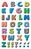 Buchstaben-Etiketten, Papier, Buchstaben A-Z, bunt, 102 Aufkleber
