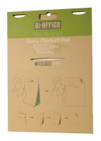 Bi-Office Earth Recycled Plain Flipchart Pad with Self-Stick paper for Table Top frontal view