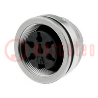 Connector: M16; socket; female; for panel mounting,rear side nut
