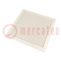 Grille; Ouv: 234x224mm; D: 24mm; IP54; Fixation: fermoir; RAL 7032