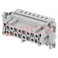 Connector: HDC; contact insert; female; Han® ES; PIN: 16; 16+PE