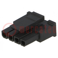 Plug; wire-board; female; Micro-Fit 3.0; 3mm; PIN: 4; w/o contacts