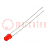 LED; 3mm; rouge; 4÷32mcd; 30°; Front: convexe; 2÷3V; Nb sorties: 2