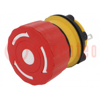 Kapcsoló: biztonság; 22mm; Stab.poz: 2; NC; piros; 1,5A/250VAC; IP65