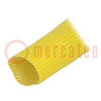 Guaina elettroisolante; fibra di vetro; giallo; -30÷155°C; L: 50m