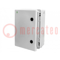 Enclosure: wall mounting; X: 252mm; Y: 352mm; Z: 162mm; ABS; grey