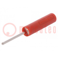 Socket; 4mm banana; 20A; 1kV; 1kVAC; 44.5mm; red; nickel plated