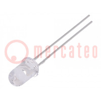 LED; 5mm; azzurro; 3100÷4500mcd; 20°; Frontale: convesso; 3,3÷4V