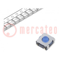 Microswitch TACT; SPST-NO; Pos: 2; 0.05A/12VDC; SMT; none; 3.5N