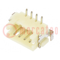 Socket; wire-board; male; DF13; 1.25mm; PIN: 4; SMT; on PCBs; tinned