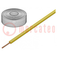 Cable; H07Z-K; cuerda; Cu; 10mm2; LSZH; amarillo; 450V,750V; Clase: 5