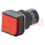 Switch: push-button; Pos: 2; 5A/250VAC; ON-(ON); IP40; red; 18x18mm