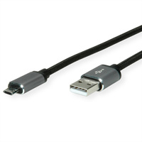 ROLINE USB 2.0 Kabel, A - Micro B (reversibel), ST/ST, 1,8 m