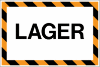 Hinweisschild - LAGER, Gelb/Schwarz, 20 x 30 cm, Aluminium, Weiß, Seton, Text