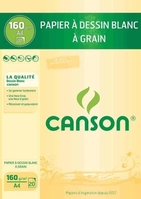 CANSON PAPIER À DESSIN BLANC A4 160 G 20 FEUILLES 200001092