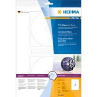 HERMA CD LABELS GLOSSY MAXI WHITE Ø 116 INKPRINT SPECIAL 20 PCS. (8885)