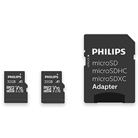 PHILIPS TARJETA MICROSD DE 32 GB, HASTA 80 MB/S (R), MICROSDHC CON ADAPTADOR SD A1 / U1 / C10 / V10, PAQUETE DE 2 UNIDADES, MODE