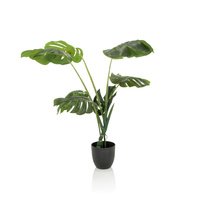 * Kunstpflanze / Kunstbaum MONSTERA Fensterblatt Kunststoff grün 100 cm hjh OFFICE